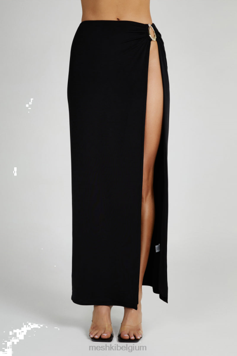 Suri slinky maxirok met hardware Meshki zwart N4JN1256 kleding