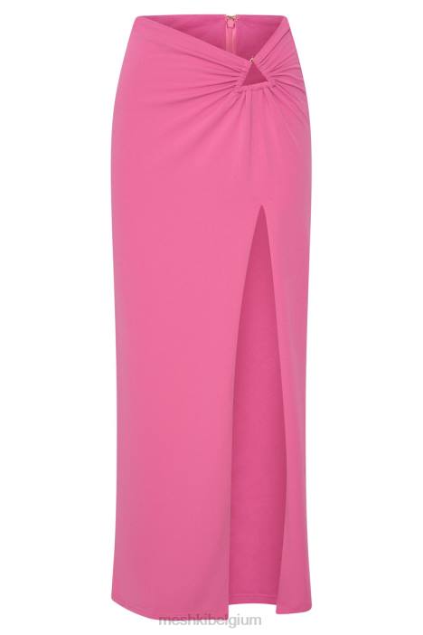 jacqui maxirok met zijsplit Meshki roze N4JN1576 kleding