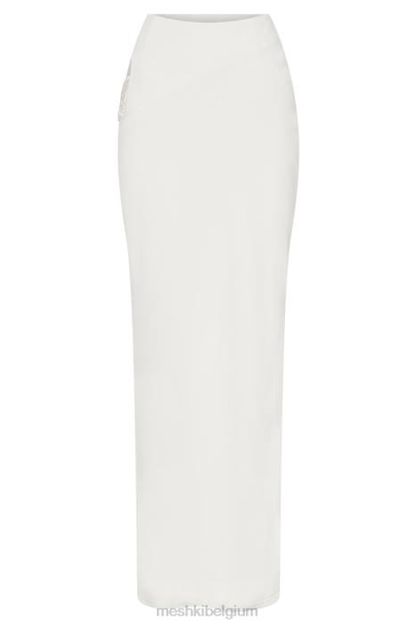 jayleen maxirok met franjes Meshki wit N4JN1563 kleding