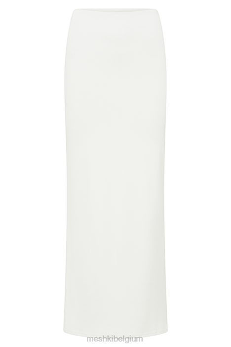 olympia maxirok van gerecycleerd nylon met visstaart Meshki wit N4JN1259 kleding