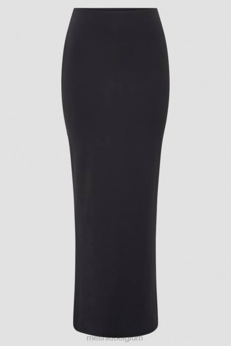 olympia maxirok van gerecycleerd nylon met visstaart Meshki zwart N4JN1258 kleding