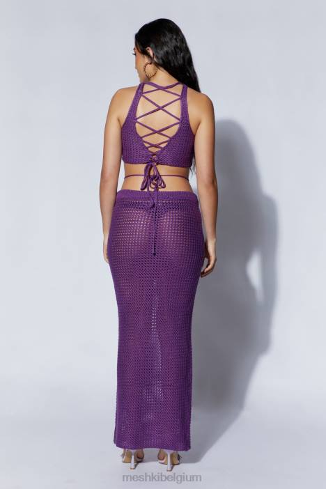 raquel gehaakte maxirok Meshki druif N4JN1541 kleding