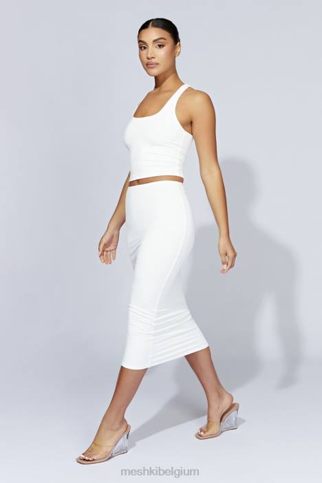 Charley midi-rok Meshki wit N4JN1508 kleding