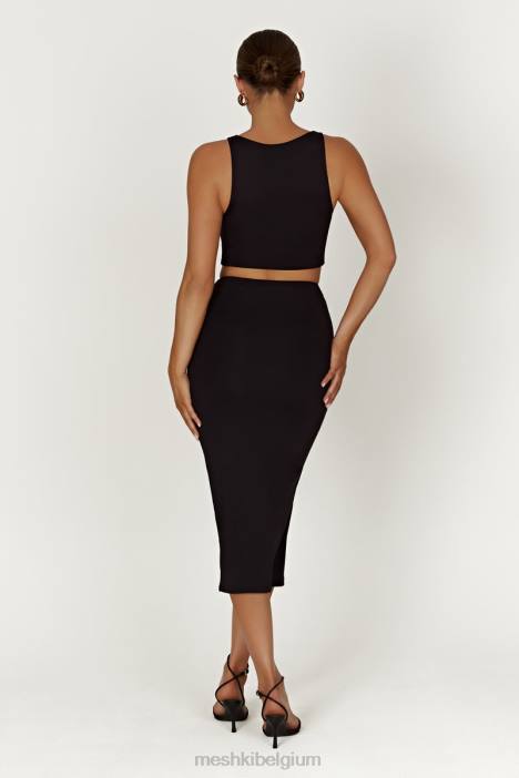 Charley midi-rok Meshki zwart N4JN1403 kleding