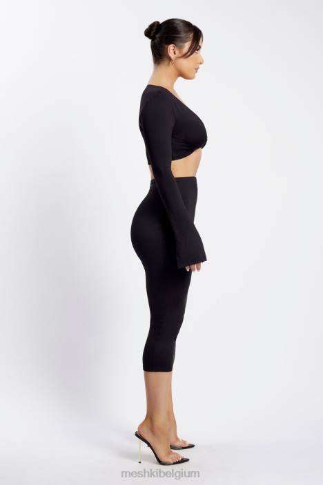 Charley midi-rok Meshki zwart N4JN1403 kleding