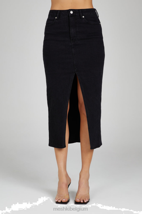 Midi-rok van acaciadenim Meshki zwart gewassen N4JN1299 kleding
