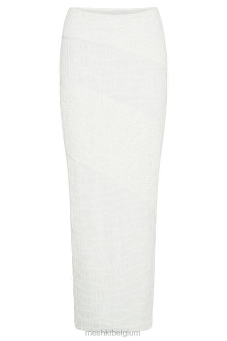 Nyah midi-rok met textuur Meshki wit N4JN1268 kleding