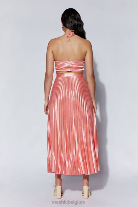 Shirin geplooide satijnen midi-rok Meshki rozenwater N4JN1507 kleding