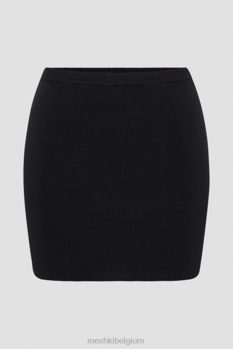 Carol gebreide minirok Meshki zwart N4JN1328 kleding