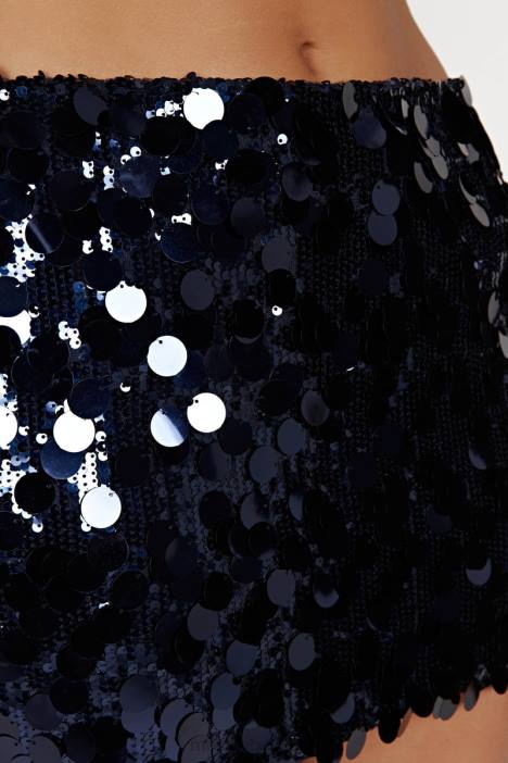 Dinah laagbouw minirok met pailletten Meshki middernacht marine N4JN1313 kleding