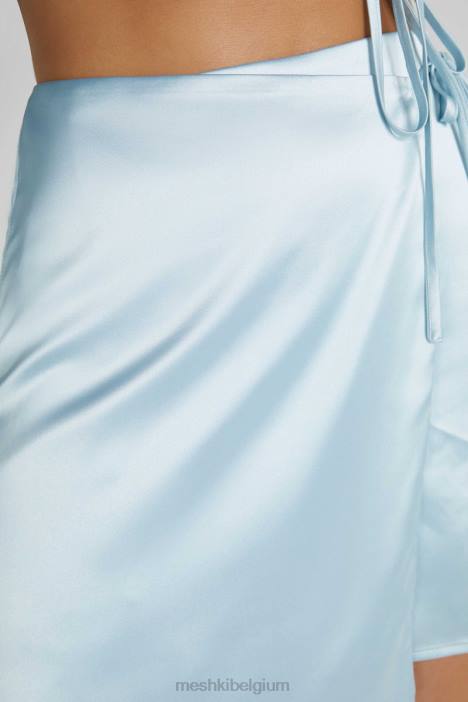 Elaine satijnen minirok Meshki arctisch blauw N4JN1327 kleding