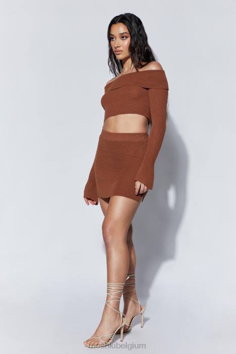 Esme gebreide minirok Meshki klei N4JN1456 kleding