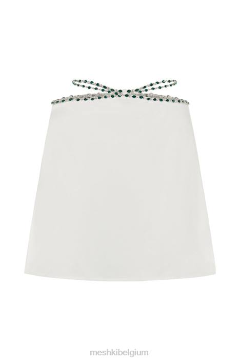 Farah minirok met diamanten afwerking Meshki wit N4JN1447 kleding