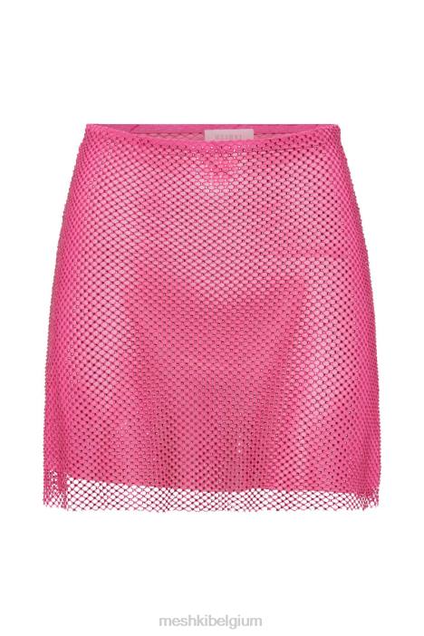 Hilton minirok van mesh met diamanten Meshki roze roze N4JN1402 kleding