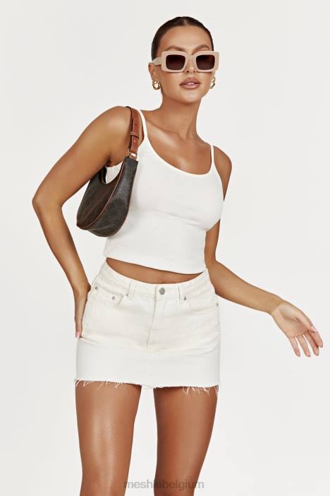 Lennon mid-rise denim minirok Meshki ecru N4JN1386 kleding