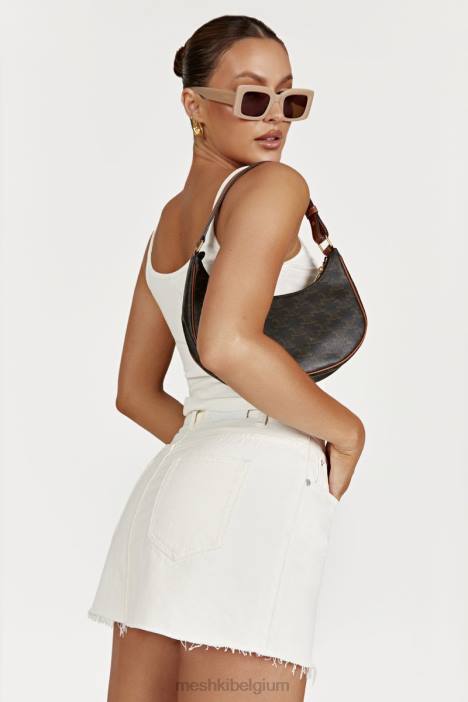 Lennon mid-rise denim minirok Meshki ecru N4JN1386 kleding