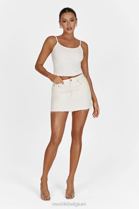 Lennon mid-rise denim minirok Meshki ecru N4JN1386 kleding