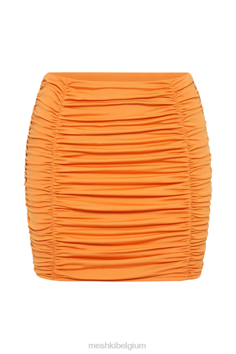Lillian jersey minirok met plooien Meshki oranje N4JN1333 kleding