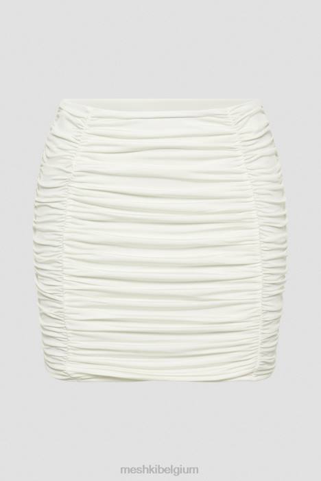 Lillian jersey minirok met plooien Meshki wit N4JN1332 kleding