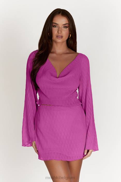 Mid-rise minirok van klimop Meshki roze roze N4JN1532 kleding