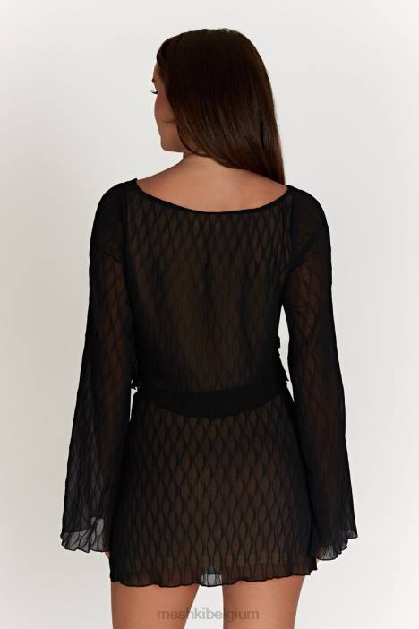 Mid-rise minirok van klimop Meshki zwart N4JN1531 kleding