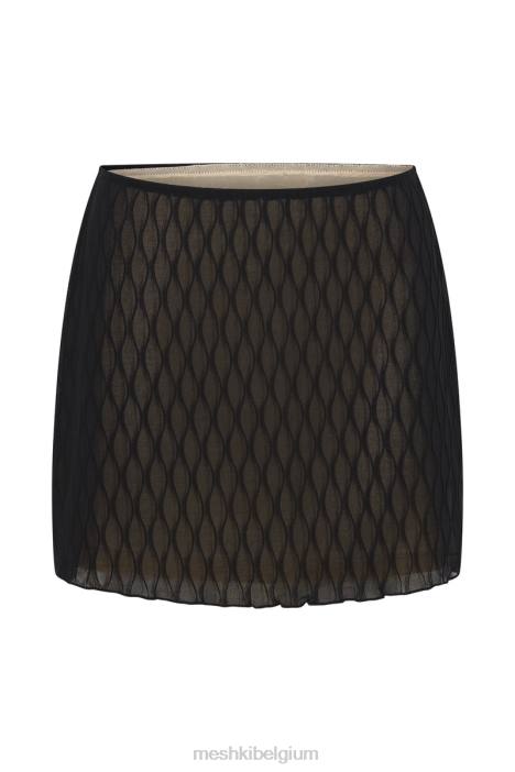 Mid-rise minirok van klimop Meshki zwart N4JN1531 kleding