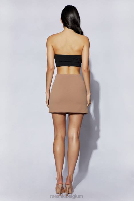 Romaanse minirok Meshki taupe N4JN1569 kleding