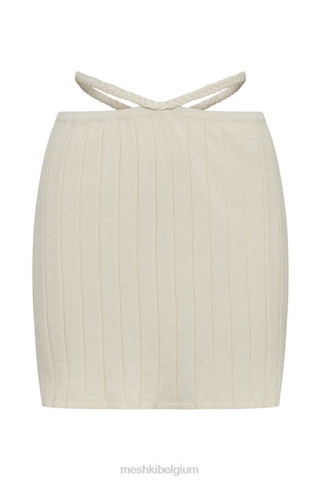 celine a-lijn minirok met extreme ribstof Meshki ivoor N4JN1330 kleding