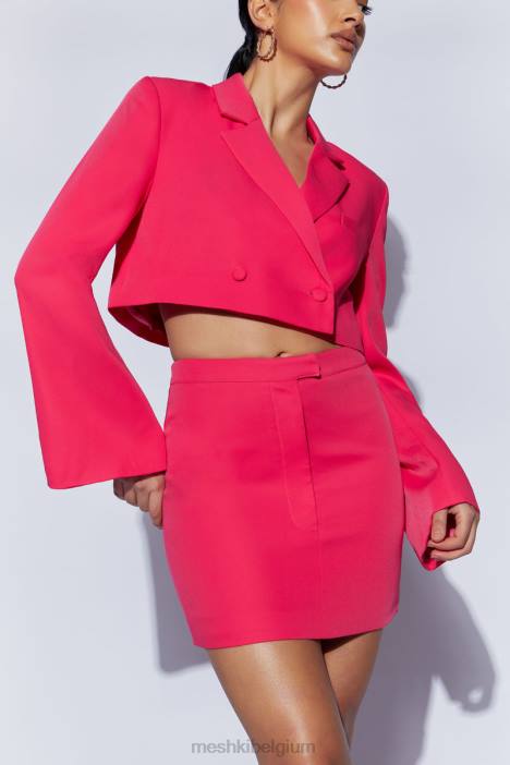 josie crêpe minirok Meshki framboos N4JN1543 kleding