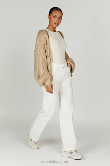 Irina grof gebreid vest Meshki taupe N4JN1627 kleding