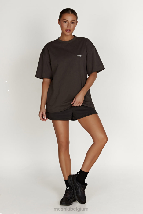 Jaimie oversized T-shirt Meshki schemer zwart N4JN807 kleding