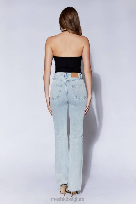 Arden geribbelde bodysuit met halternek Meshki zwart N4JN979 kleding