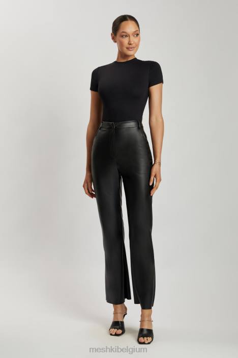 Francesca bodysuit met ronde hals en korte mouwen Meshki zwart N4JN962 kleding