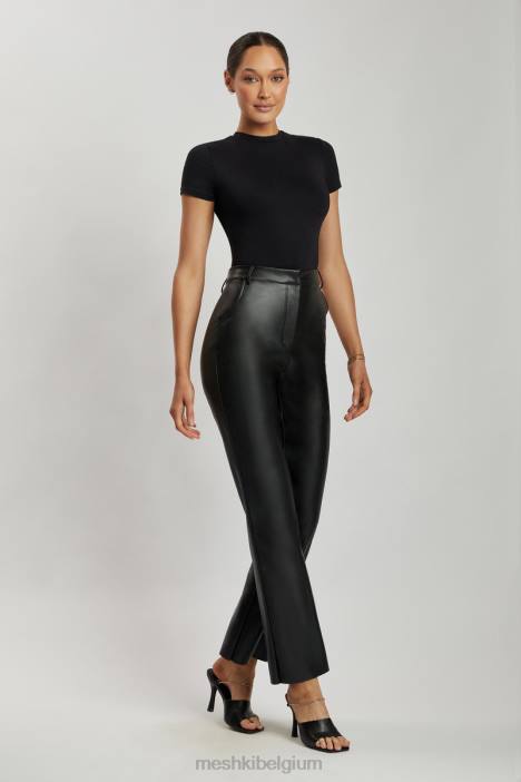 Francesca bodysuit met ronde hals en korte mouwen Meshki zwart N4JN962 kleding