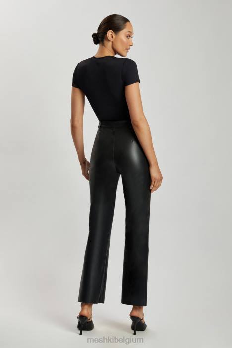 Francesca bodysuit met ronde hals en korte mouwen Meshki zwart N4JN962 kleding