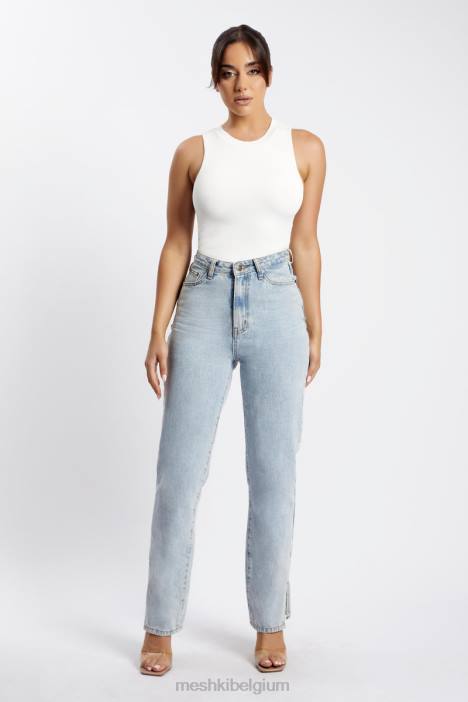 Jordan mouwloze bodysuit met tanktop Meshki wit N4JN961 kleding