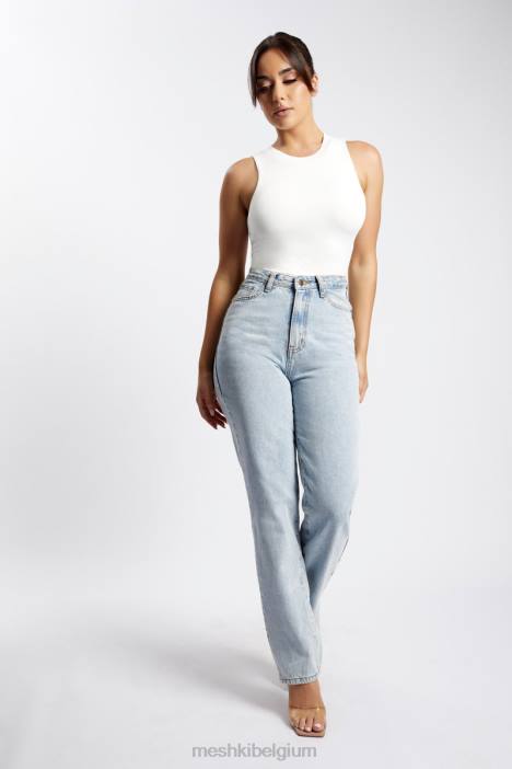 Jordan mouwloze bodysuit met tanktop Meshki wit N4JN961 kleding