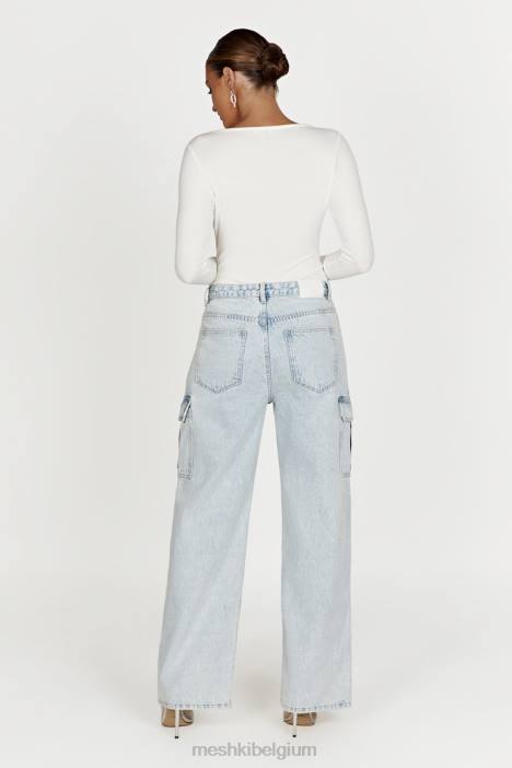 Naomi bodysuit met lange mouwen Meshki wit N4JN925 kleding