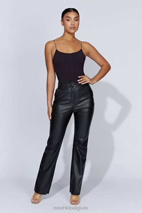 Valeria bodysuit met lage rug en dunne bandjes Meshki zwart N4JN887 kleding