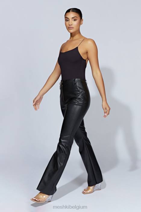 Valeria bodysuit met lage rug en dunne bandjes Meshki zwart N4JN887 kleding