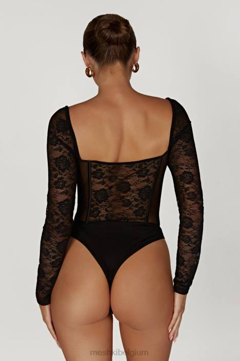 cheryl kanten bodysuit Meshki zwart N4JN923 kleding