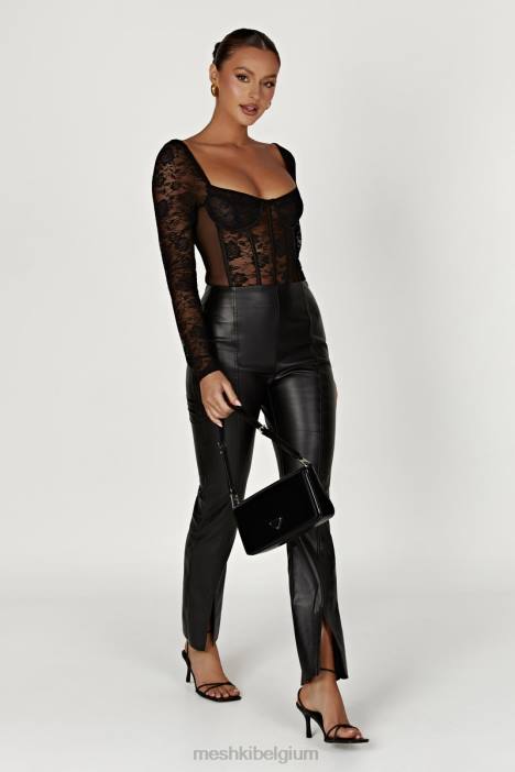 cheryl kanten bodysuit Meshki zwart N4JN923 kleding