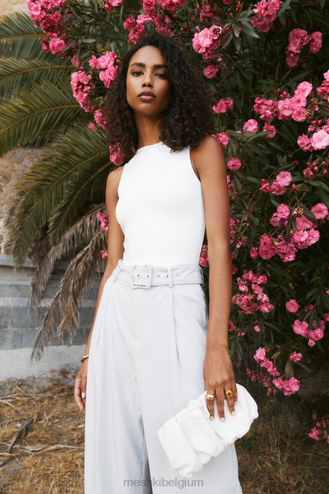 fiona bodysuit met lage rug van gerecycleerd nylon Meshki wit N4JN777 kleding