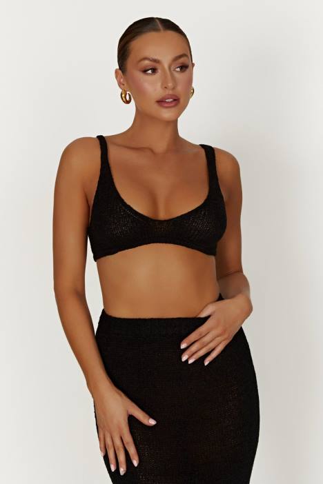 Mary gebreide bralette Meshki zwart N4JN891 kleding