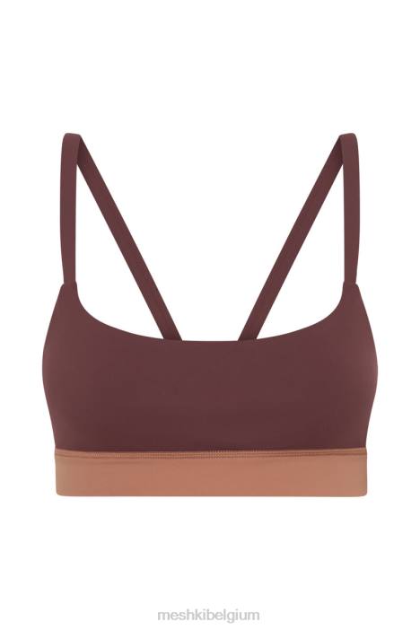 Nickie tweekleurige sportbralette Meshki mahonie/bruin N4JN1064 kleding