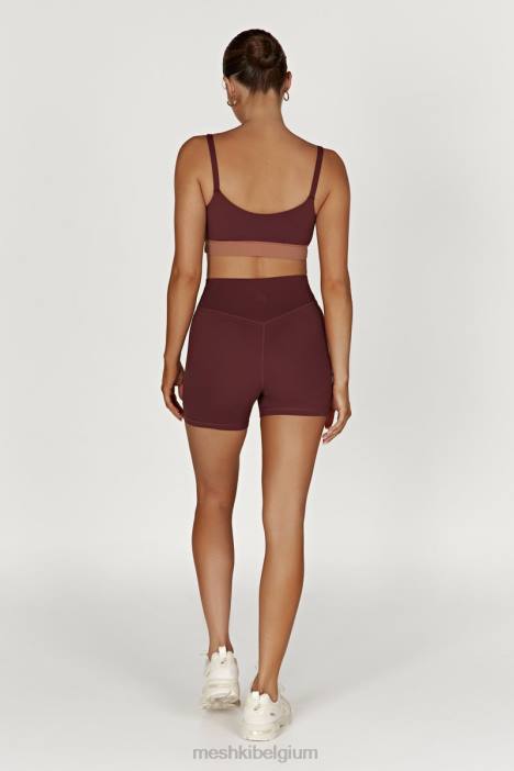 Nickie tweekleurige sportbralette Meshki mahonie/bruin N4JN1064 kleding