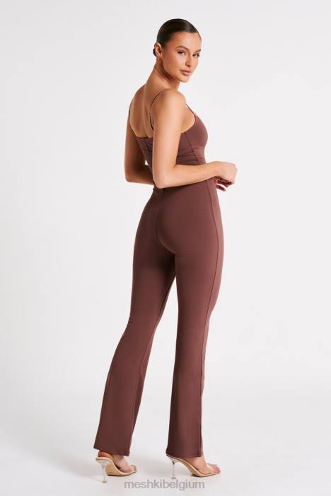 Adelaide gerecyclede nylon jumpsuit Meshki mokka N4JN1250 kleding