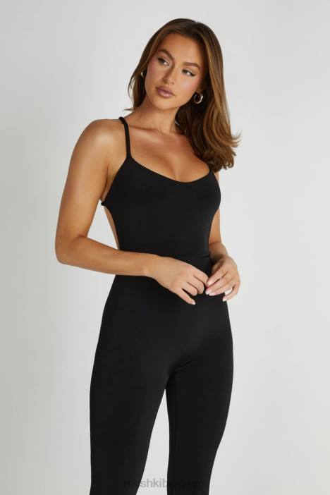 Brinley nauwsluitende jersey jumpsuit Meshki zwart N4JN1377 kleding