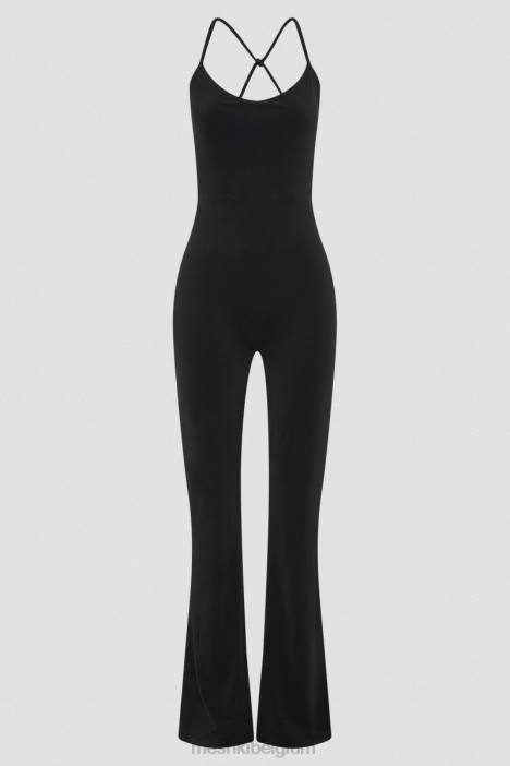 Brinley nauwsluitende jersey jumpsuit Meshki zwart N4JN1377 kleding