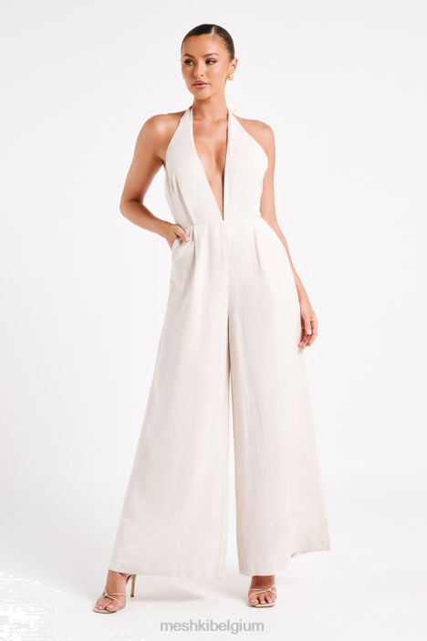 blanca linnen halter jumpsuit Meshki natuurlijk N4JN1228 kleding